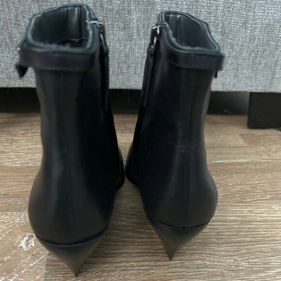 Franco Sarto New Black Leather Piinted Toe Amber Booties Size 10 - Picture 5 of 14